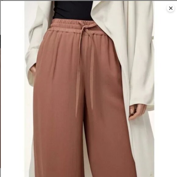 Aritzia Babaton Luiz Culottes Mocha Brown XXS | Wide-Leg Cropped Pant‎ - Picture 4 of 16